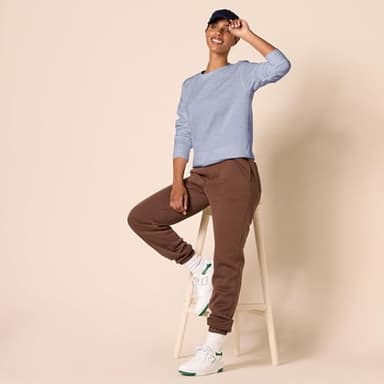 Amazon Essentials Women's Fleece Crewneck Pullover Sweatshirt (Available in Plus Size), Indigo Blue Heather, Medium - Image 5