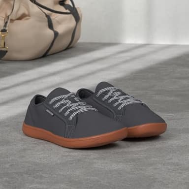 WHITIN Men's Extra Wide Width Fashion Barefoot Sneakers Zero Drop Sole W81 Size 11W Minimus Lifting Minimalist Tennis Shoes Walking Grey Gum 44 - Image 2