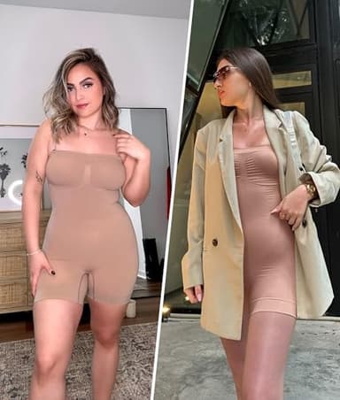 SHAPERX Strapless Shortie Bodysuit for Women Tummy Control Shapewear Seamless Sculpt Body Shaper with Removable Straps,SZ5217-Sienna-L/XL - Image 3