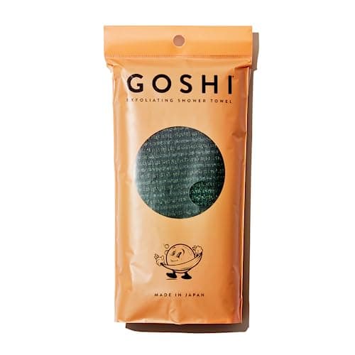 GOSHI Exfoliating Shower Towel - Rip-Resistant Exfoliating Washcloth for All Skin Types - Moss Green - Made in Japan - Image 1