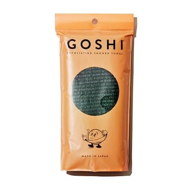 GOSHI Exfoliating Shower Towel - Rip-Resistant Exfoliating Washcloth for All Skin Types - Moss Green - Made in Japan - Image 1