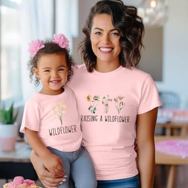 Raising A Wildflower Shirt Mom Toddler Matching Tshirt Mommy and Me Matching Tee Mother Daughter Son Mama Mini Outfit - Image 7