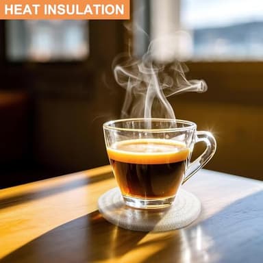 12 Pcs Handmade Woven Coasters for Drinks, Absorbent and Insulating Cotton Coasters with Seagrass Basket Holder set, Boho Perfect for Coffee Table and Home Decor - Image 5