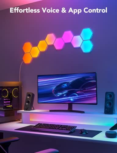Govee Glide Hexa Light Panels, RGBIC Hexagon LED Wall Lights, Wi-Fi Smart Home Creative Wall Lights with Music Sync, Works with Alexa Google Assistant for Indoor Gaming Decor, 10 Pack - Image 8