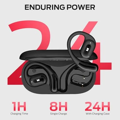 Monster Open Ear AC317 Headphones, Wireless Headphones with Stereo Sound, Bluetooth 5.4, 24H Playback, Crystal Clear Calls, Type-C Charging, Touch Control, Sweat Resistant Open Ear Wireless Earbuds - Image 5