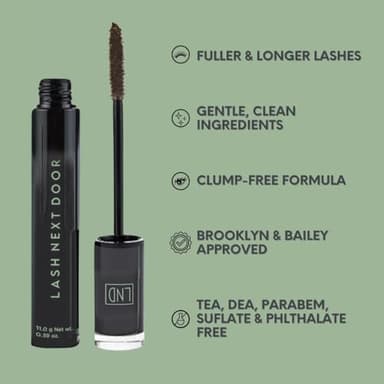 Lash Next Door Espresso Brown Mascara- Volumizing & Lengthening No Clump Smudge-Proof Makeup for Lashes- Beauty Products for Women- 1-Pack by Brooklyn and Bailey - Image 6