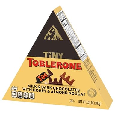 TOBLERONE Tiny Assorted Chocolate Bars Variety Pack (Milk & Dark), 1 Gift Box (25 Pieces) - Image 13