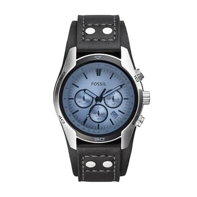 Fossil Men's Coachman Quartz Stainless Steel and Leather Chronograph Watch, Color: Silver, Black (Model: CH2564) - Image 1