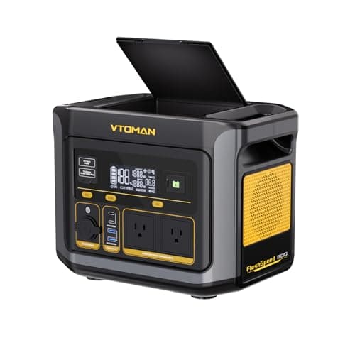 VTOMAN FlashSpeed 600, Portable Power Station 499Wh, 70Min Fully Charged, 600W(Peak 1200W) LiFePO4 Battery Solar Generator, 9 Output Ports for Vehicle Emergency, Road Trip, Outdoor Camping - Image 1