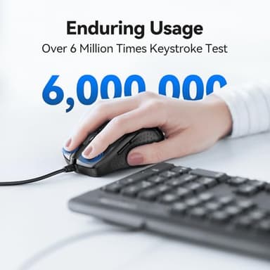 TECKNET USB Wired Mouse, 6-Button Corded Computer Mouse with 4 Adjustable DPI, Optical Computer Mice with Ergonomic Design and 5FT Cord for Laptop, Chromebook, PC, Desktop, Mac, Notebook-Gray - Image 4