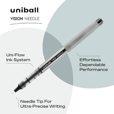 uni-ball(R) Vision(TM) Rollerball Pens, 0.7 mm, Fine Point, Gray Barrel, Black Ink, Pack Of 12, 60126 - Image 5