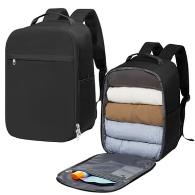 WEPLAN United Airlines Approved Personal Item Travel Bag, Underseat 20L Carry on Backpack, 40×20×25CM Cabin Luggage Bag, Mochila deviaje, Frontier Airlines Personal Item Bags, Black - Image 1
