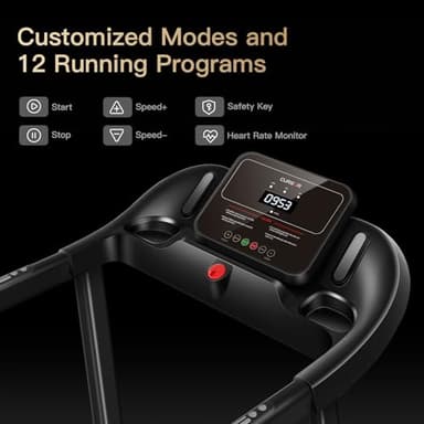 CURSOR FITNESS Home Folding Treadmill with Pulse Sensor, 2.5 HP Quiet Brushless, 7.5 MPH, 265 LBS Capacity - Image 2