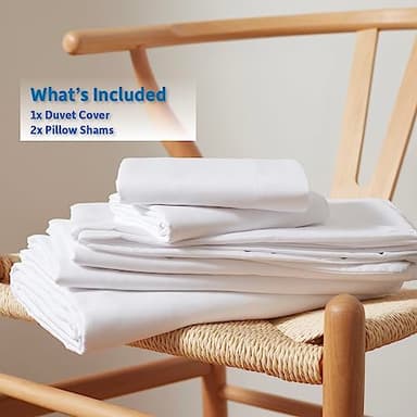 Nestl White Duvet Cover Queen Size - Soft Double Brushed Queen Duvet Cover Set, 3 Piece, with Button Closure, 1 Duvet Cover 90x90 inches and 2 Pillow Shams - Image 9