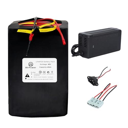 BtrPower 48V 45AH LiFePO4 Battery Ebike Lithium Battery Pack,50A BMS and 5A Fast Charger for 1500W-350W Motor - Image 1