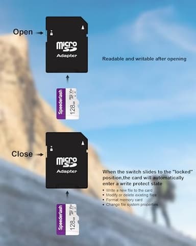 Micro SDXC Memory Card 128GB-Speederlash Camera Plus TF Card with Adapter, Up to 90MB/s Read Speed, 4K UHD&5K Video Support, U1, V30, A1 Rated, Waterproof, for Security Camera, Dashcam - Image 5