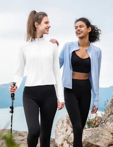 baleaf Women's SPF Sun Shirts UV Protection UPF 50+ Full Zip Jacket Lightweight Quick Dry Long Sleeve Clothing Ultra White S - Image 6
