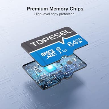 TOPESEL 5-Pack 64GB Micro SD Card Class 10 Micro-SDXC Memory Card UHS-I, High Speed Flash TF Card for Security Camera/Smartphone/Drone/Dash Cam/Tablet/PC, C10, U1, 64GB 5Pack - Image 7