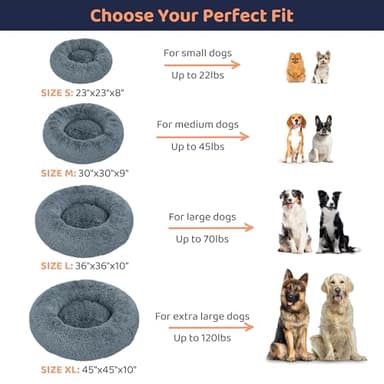 Petloox Donut Dog Bed - Premium Comfort for Anxiety Relief - Fluffy & Calming Design with Ultra-Plush Support | Cozy Round Dog Bed with Super Soft Circle Style (Size M Dark Grey) - Image 5