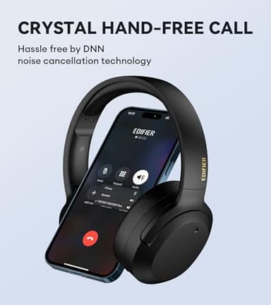 Edifier W820NB Plus Hybrid Active Noise Cancelling Headphones - LDAC Codec - Hi-Res Audio Wireless & Wired - Fast Charge - 49H Playtime - Over Ear Bluetooth V5.2 Headphones- Black - Image 5