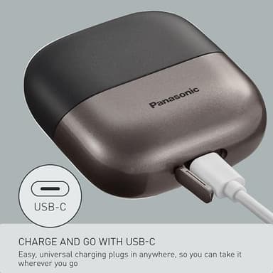 Panasonic Swipe Right Travel Shaver for Men, Portable Electric Razor with USB-C Charging, 3-Blade Cutting System and Beard Sensor Technology, Wet/Dry Use - ES-CM3A-K - Image 4