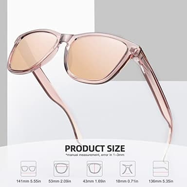 MEETSUN Polarized Sunglasses for Women Men Trendy Classic Designer Retro Driving Sun Glasses 100% UV Protection - Coffee Frame/Gold Mirrored Lens - Image 4