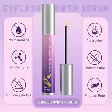 Lash Serum for Eyelash Growth:Natural & Vegan Eyelash Growth Serum for Longer, Thicker, Fuller Lashes Nourishing & Conditioning Formula - Safe for Sensitive Eyes - 5ml - Image 6