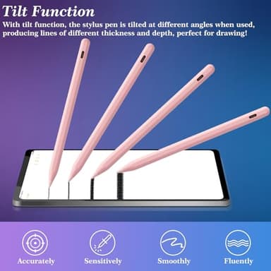 Stylus Pen for iPad Pencil 10th Generation(2018-2025), Fast Charge Apple Pen with Palm Rejection Tilt Sensitivity, Compatible with iPad 6/7/8/9/10", Pro 11"/12.9"/ M4, Air 3/4/5/M2/M3, Mini 5/6 (Pink) - Image 7