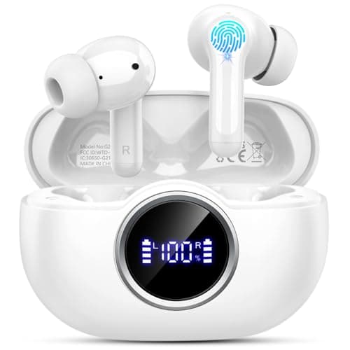 Rinsmola Wireless Earbuds, 2025 Bluetooth 5.4 Headphones Deep Bass Stereo Ear Buds, 4 ENC Noise Cancelling Mic, USB-C in-Ear Earphones, IP7 Waterproof Sport Workout for Laptop Pad Android iOS Phone - Image 1