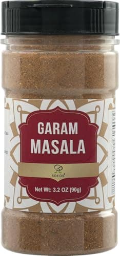 Soeos Garam Masala, 3.2 oz (90g), Garam Masala Spice Powder, All Natural, Vegan, No Colors, Kosher, Indian 8-Spice Blend, Masala Seasoning - Image 1