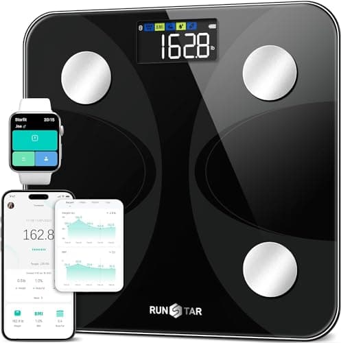 Scale for Body Weight and Fat Percentage, RunSTAR Digital Accurate Bathroom Smart Scale with Large Display, FSA&HSA Eligible 13 Body Composition Analyzer Sync App - Image 1