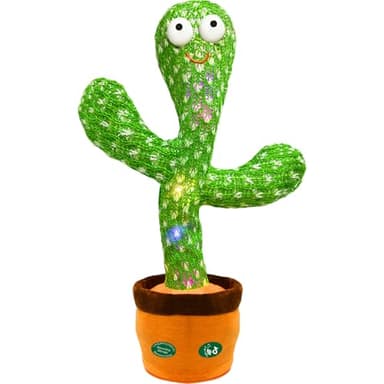 Hunfur Dancing Mimicking Talking Cactus Toy,Funny Gift for Toddler 1 2 3 Year Old Boy Girl,Singing Record Repeat What You Say Light Up Baby Infant Toys 6-12 12-18 Months (Volume Adjustment) - Image 1