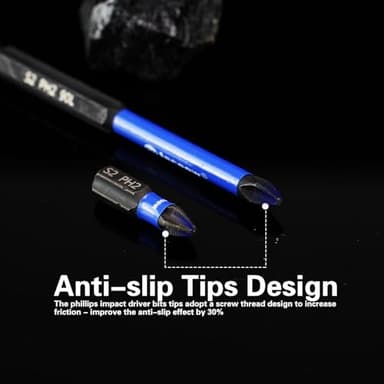 Facoow 16 Pack Phillips Impact Driver Bits, #2 Phillips Head Magnetic Screwdriver Bits Set, 1" - 6" S2 Alloy Steel Impact Bits, 1/4" Hex Shank Screwdriver Drill Bit, CNC Machined ph2 Impact Drill Bits - Image 3