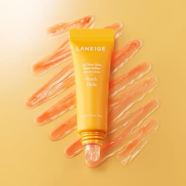 LANEIGE Lip Glowy Balm, Peach: Sheer Tinted Lip Moisturizer with Shea Butter, for Hydrating Shine & Soft Lips - Image 4