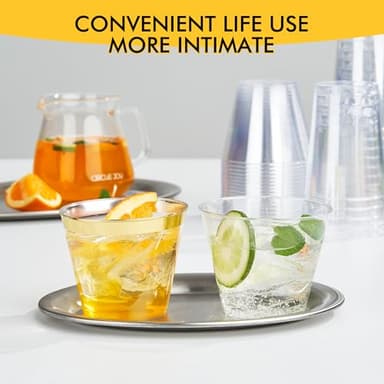 RACETOP 200 Pack 9 oz Clear Plastic Cups for Party, Disposable Clear Cup, Disposable Cups, Wine Glasses Cups, Plastic Cocktail Glasses - Image 7