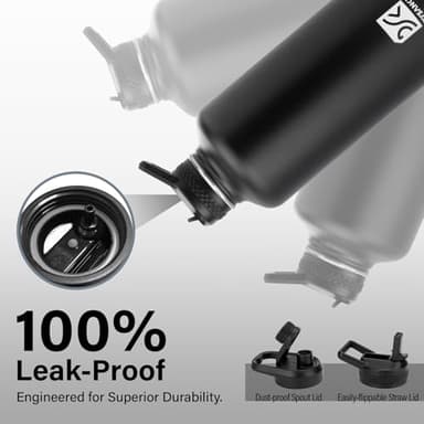 DYSANKY Water Bottle Insulated | Thickened Stainless Steel Vacuum Metal Water Jug | Portable Sports Large for Gym and Hiking with Straw, Carrier Bag, Handle Strap | BPA-Free 87 oz - Image 7