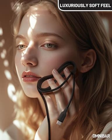 Omnibar Silicone USB C to USB C Cable (6FT, Black), 240W USB C Fast Charging Cable, USB Type C Charger Cord for iPhone 16 15 Samsung S25 S24 iPad MacBook Pro Laptop Tablet Switch Steam Deck PS5 GoPro - Image 2