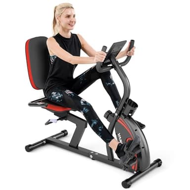 Vanswe Recumbent Exercise Bike for Adults Seniors - For Home Workout with 16 Levels Resistance, 380 lbs Weight Capacity, Bluetooth Connectivity and Pulse Sensor RB661(Red) - Image 8