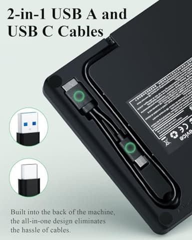 PeroBuno External CD DVD Drive, USB 3.0 Type-C Optical Drive, 0.5-inch Ultra-Slim Portable DVD CD ROM Disc Player Reader Writer Rewriter Burner Recorder for Laptop PC MacBook Windows Linux Mac OS - Image 9