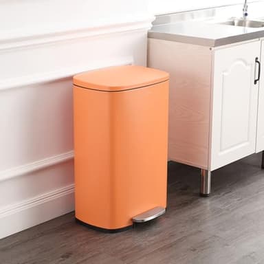 happimess HPM1006K Connor Rectangular 13.2-Gallon Trash Can with Soft-Close Lid and Free Mini Trash Can, Carrot Cake, Fingerprint Resistant, Modern, Minimalistic for Home, Kitchen, Bedroom, Bathroom - Image 2