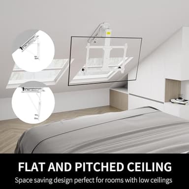 VIVO Electric Ceiling TV Mount for 32 to 70 inch Screens, Large Flip Down Motorized Pitched Roof VESA Mount, App and Voice Control, White, MOUNT-E-FD70W - Image 6