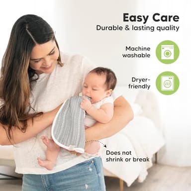 5-Pack Muslin Burp Cloths Baby Boy, Girl - Very Absorbent Baby Burp Cloth Rags, 8-Layers Viscose Derived from Bamboo Cotton Muslin Towel, Super Soft Spit Up Rags, No Shrink Washcloths (Lunaris) - Image 6