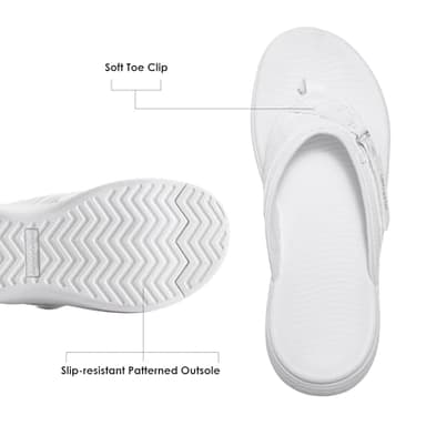 DREAM PAIRS Women's Arch Support Flip Flops Comfortable Thong Sandals,Size 8.5,White,Breeze-1 - Image 2