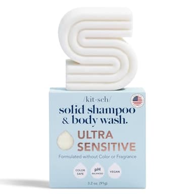 Kitsch 2-in-1 Shampoo Bar and Body Wash - Ultra Sensitive, Vegan & Natural, 5-Ingredient Formula Bar Soap for Hair & Body - Scent-Free, Paraben-Free - For Sensitive Scalp & Skin - 3.2 oz - Image 8