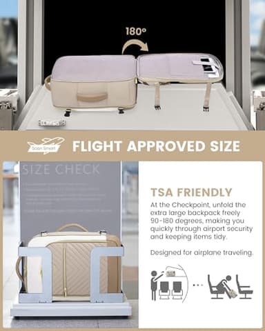 LOVEVOOK Large Travel Backpack for Women, TSA Carry on Backpack for Airplanes, 40L Personal Item Travel Bag for Women fits 17" Laptop,Waterproof Carry on Bag Airplane Approved with 3 Packing Cubes - Image 3