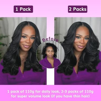 IDN BEAUTY Seamless Clip In Hair Extensions Human Hair, Body Wave 14 Inch 110g 7pcs Natural Black Real Virgin Human Hair Seamless Clip Ins For Black Women PU Weft Invisible Edge - Image 4