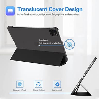 ProCase Cover for iPad Pro 11 Inch Case 2022/2021/2020/2018, Slim Stand Hard Back Shell Smart Cover for iPad Pro 11 4th Gen 2022/3rd Gen 2021/ 2nd Gen 2020/1st Gen 2018 -Black - Image 3