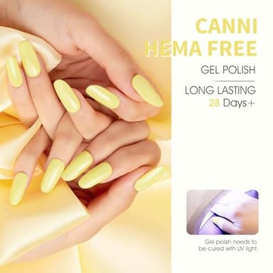 CANNI 6 Colors 9 ML Hema-Free Pastel Yellow Green Gel Nail Polish Set, Sage Forest Lime Green Pale Yellow Gel Polish Kit, Soak Off LED Nail Gel Manicure Kit DIY at Home Salon Gifts - Image 6