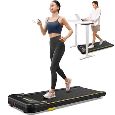 UREVO Walking Pad, Under Desk Treadmill for Home Office, Portable Desk Treadmill with Double Shock Absorption Remote Control LED Display, 265 Lb Capacity - Image 2