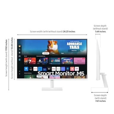SAMSUNG 27-Inch M5 (M50D) Series FHD Smart Monitor with Streaming TV, Speakers, HDR10, Gaming Hub, Multiple Ports, Workout Tracker, Vision Accessibility Tools, LS27DM501ENXZA, 2024 - Image 4